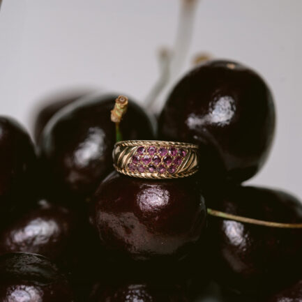 ANILLO ORO Y RUBÍES NATURALES