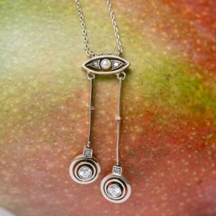 COLLAR NEGLIGÉ 1920, DE ORO DIAMANTES Y PERLA