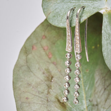 PENDIENTES DE ORO BLANCO Y DIAMANTES