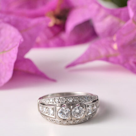 ANILLO DE ORO BLANCO Y DIAMANTES